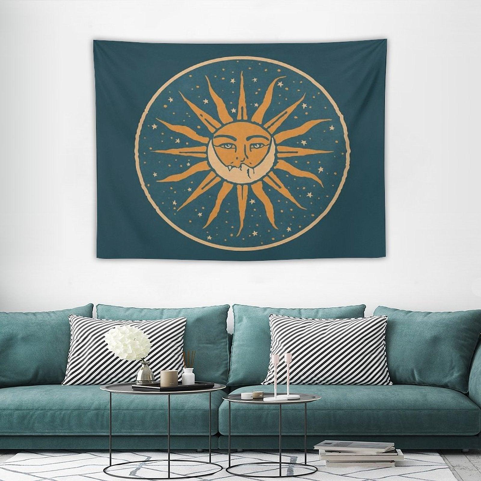 Sun And Moon  Vintage Tapestry