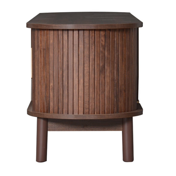 Modern Farmhouse TV Stand for 75' TVs, Wood Entertainment Center with Storage Cabinet, TV Console Table for Living Room, Bedroom