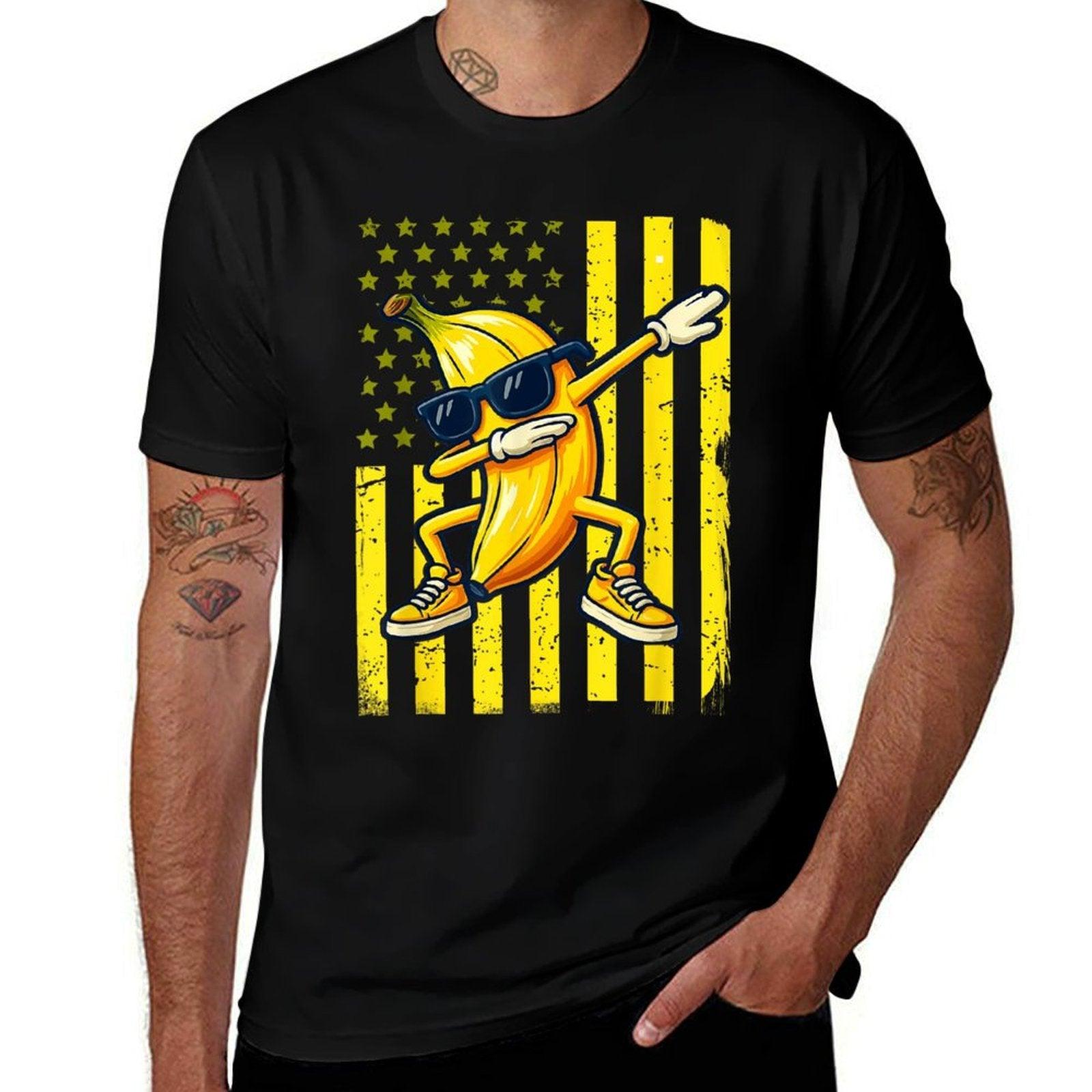 Graphic Banana Retro American Dabbing Banana Lover  Odor-resistant T-Shirt