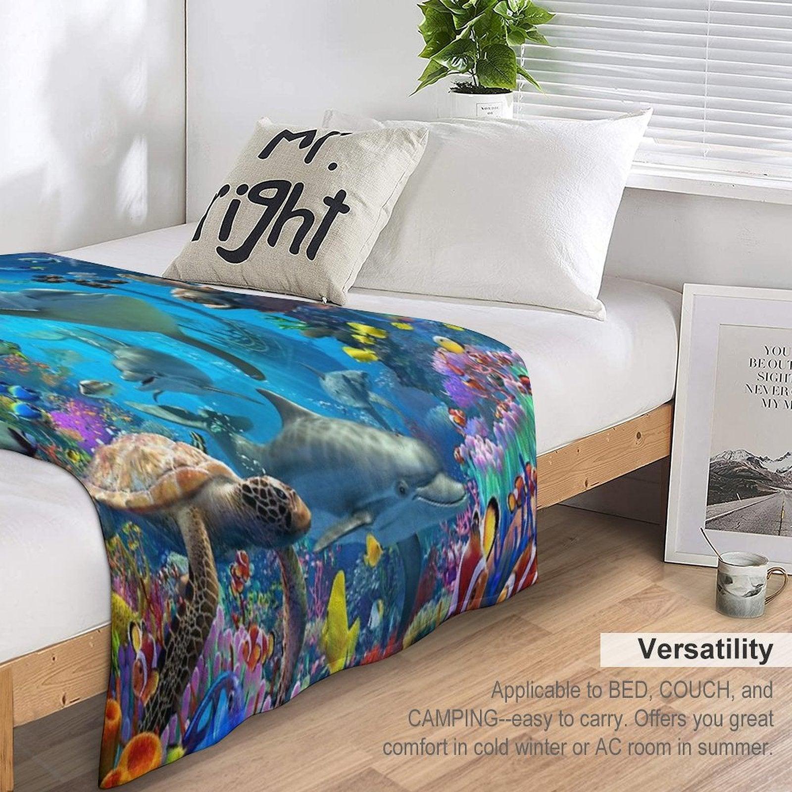 Dolphin Playground Throw Blanket