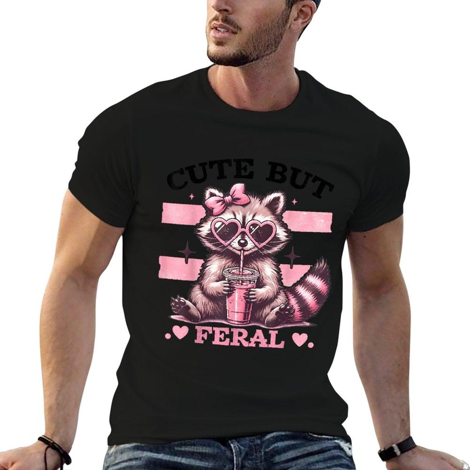 Raccoon Cute But Feral Toddler Funny Animal Gifts Vintage  Relaxed-fit T-Shirt