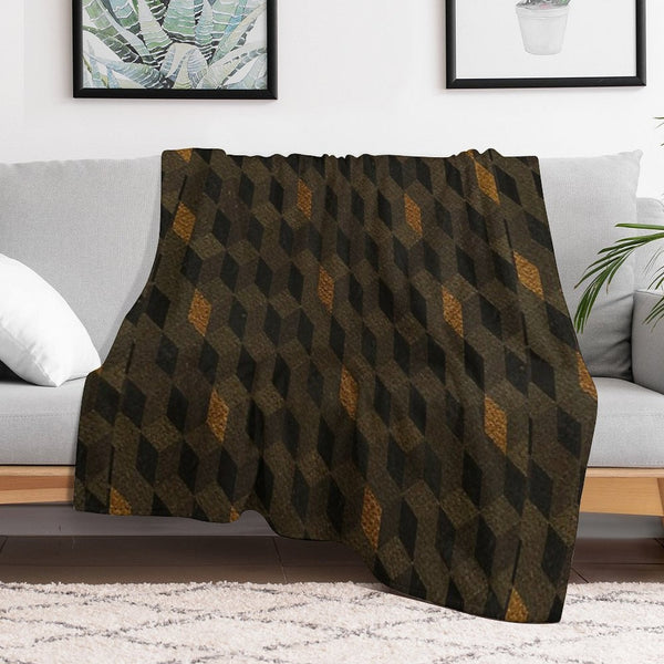 Art with Geometric Figures And Real Paper Texture 4 Gift-ready Throw Blanket