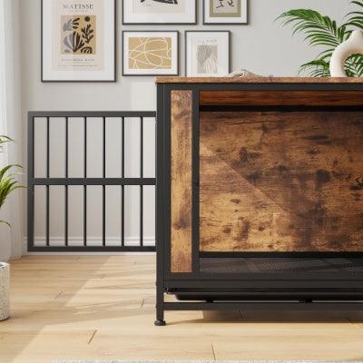 Dog Crate Furniture  Wooden Dog Crate Table Rustic Brown