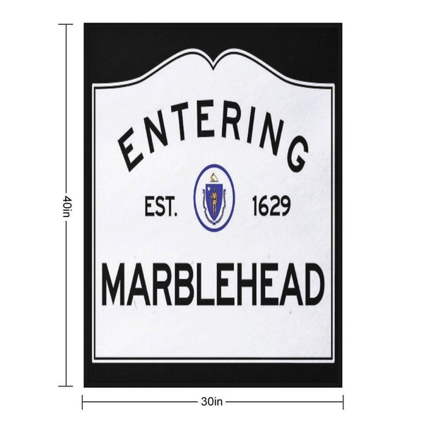 Entering Marblehead - Commonwealth of Massachusetts Road Sign Throw Blanket