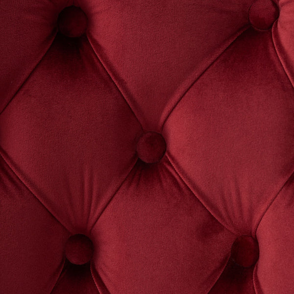 Mid-Century Modern Tufted Velvet Dining Chairs with Lion Head Pull Ring and Nailhead Trim