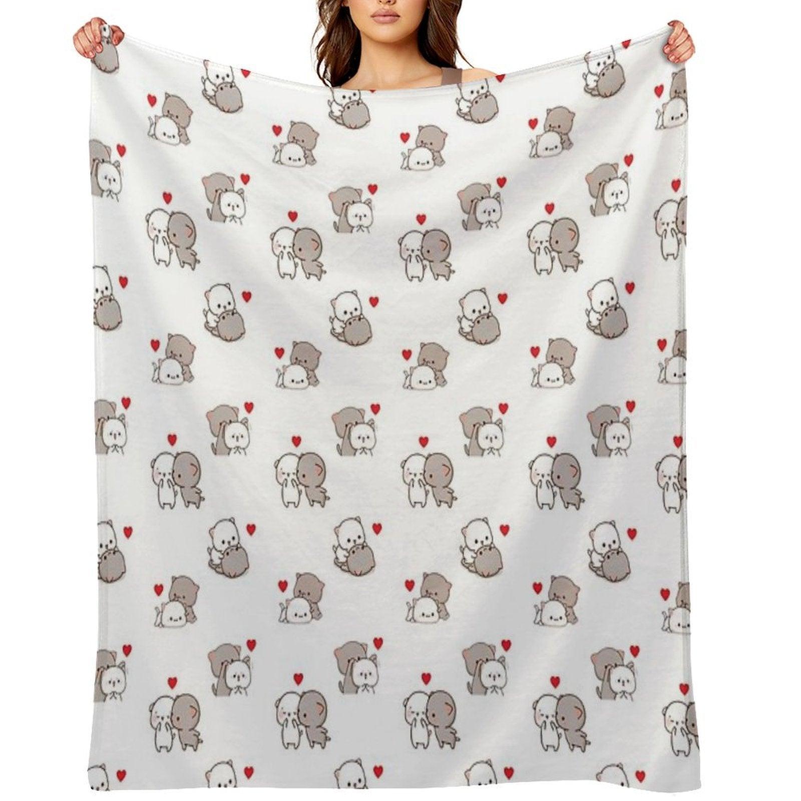 Mochi Milk Panda Bear Brownie BUBU DUDU Couple Goma Peach Sugar Valentine Xmas 2025 Throw Blanket