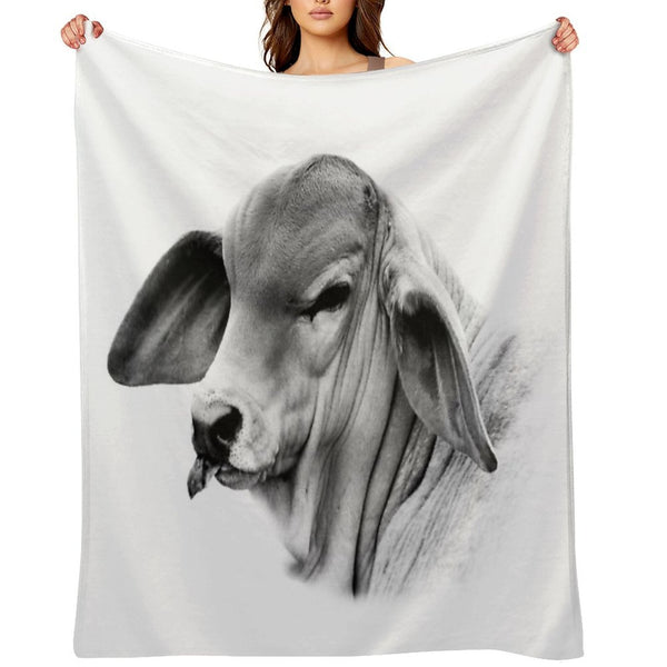 BRAHMAN CALF PORTRAIT, WALL ART AND DESIGNS Compact Throw Blanket