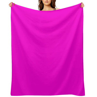 Fluorescent Neon Hot Pink Machine-washable Throw Blanket