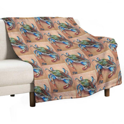 Blue Crab Easy Care Throw Blanket