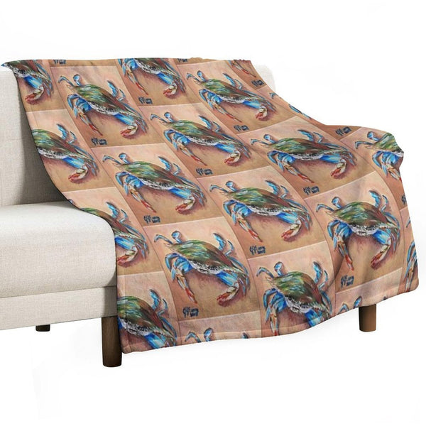 Blue Crab Easy Care Throw Blanket