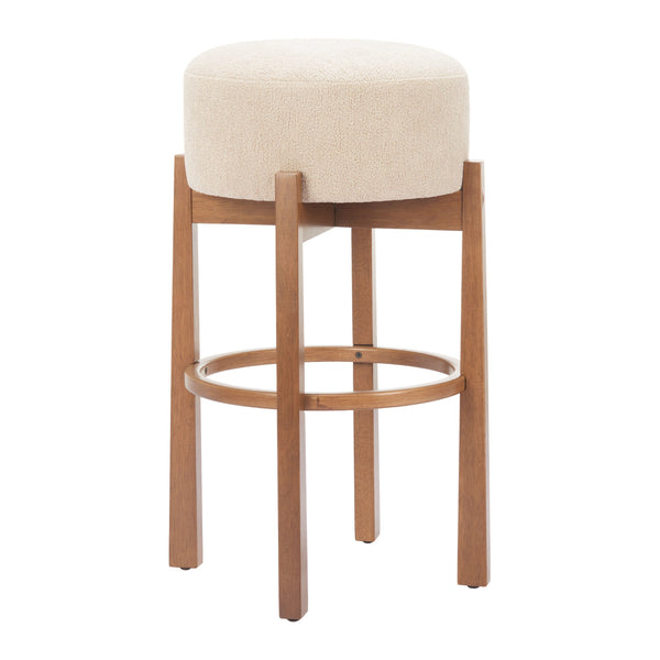 Nade Barstool (Set of 2) Beige & Walnut