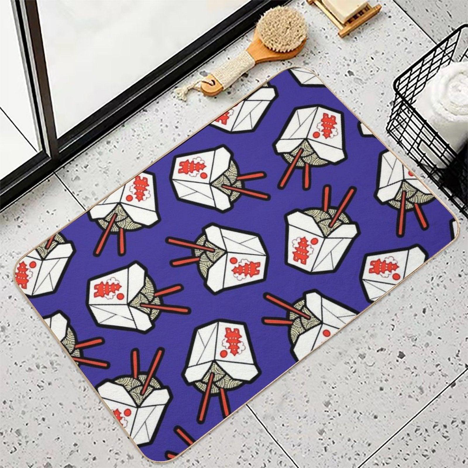 Take-Out Noodles Box Pattern Bath Mat