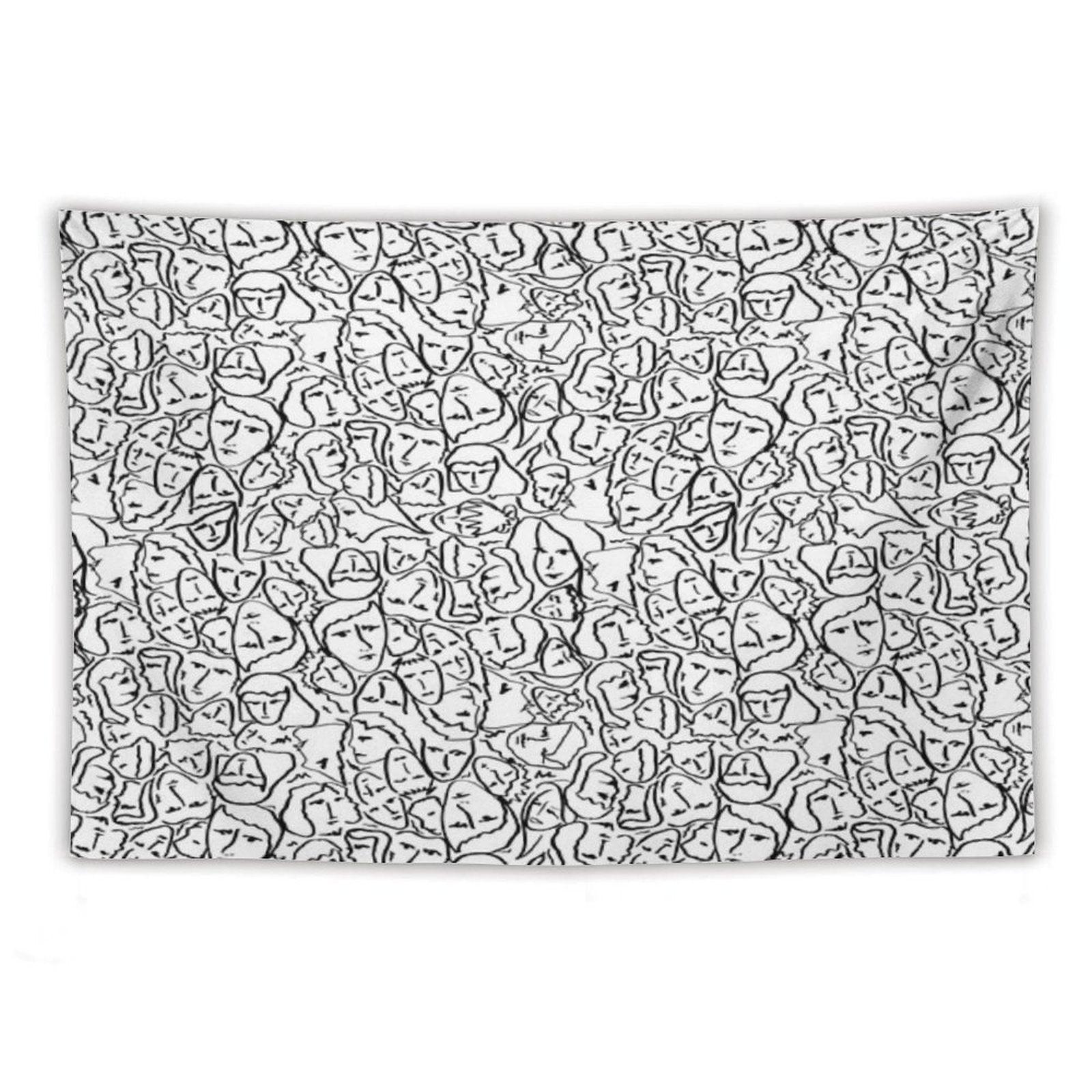 Call Me By Your Name Elios Shirt Faces in Black Outlines on White CMBYN Tapestry