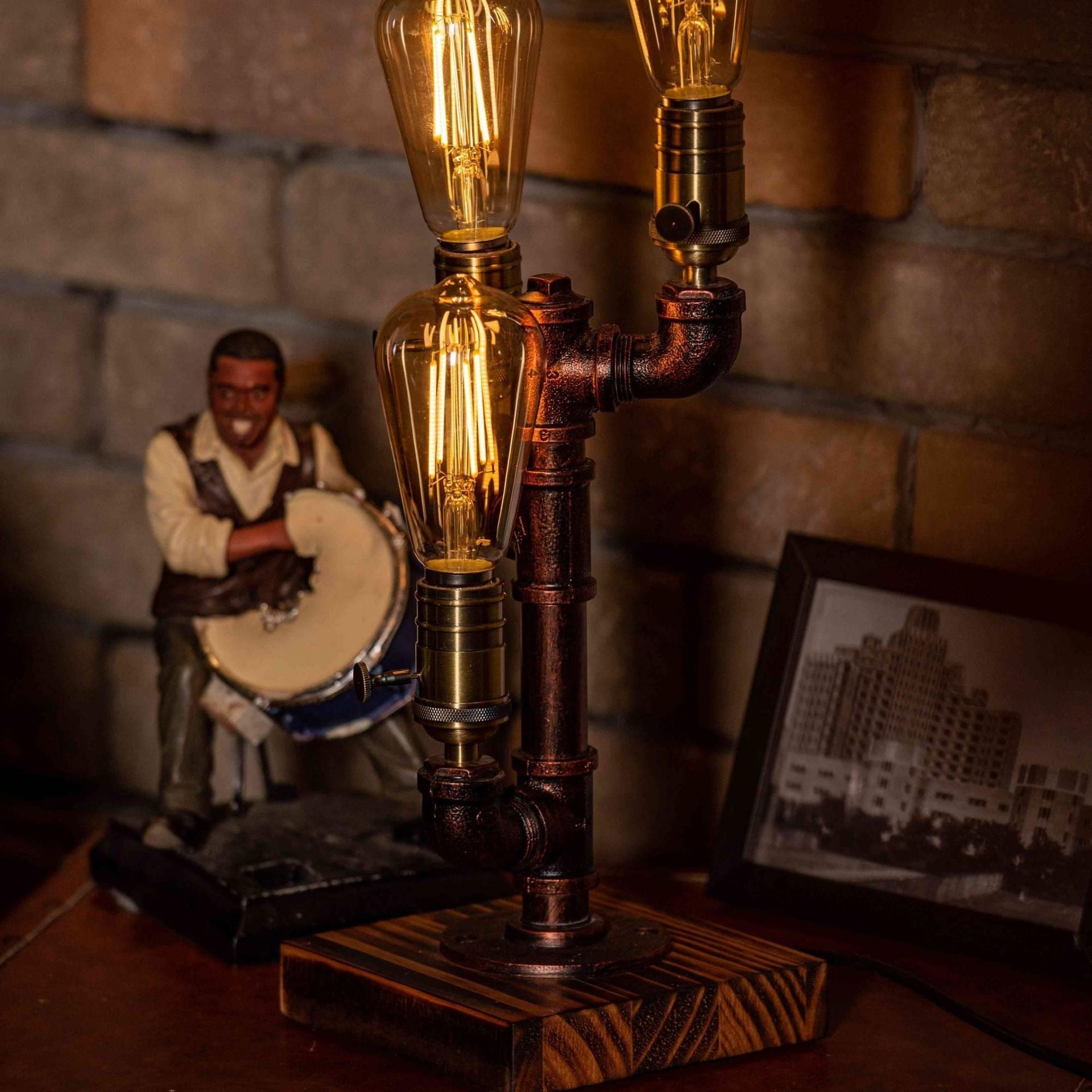 7DAY'S Shadow Steampunk Handmade Vintage Adjustable Pipe Lamp