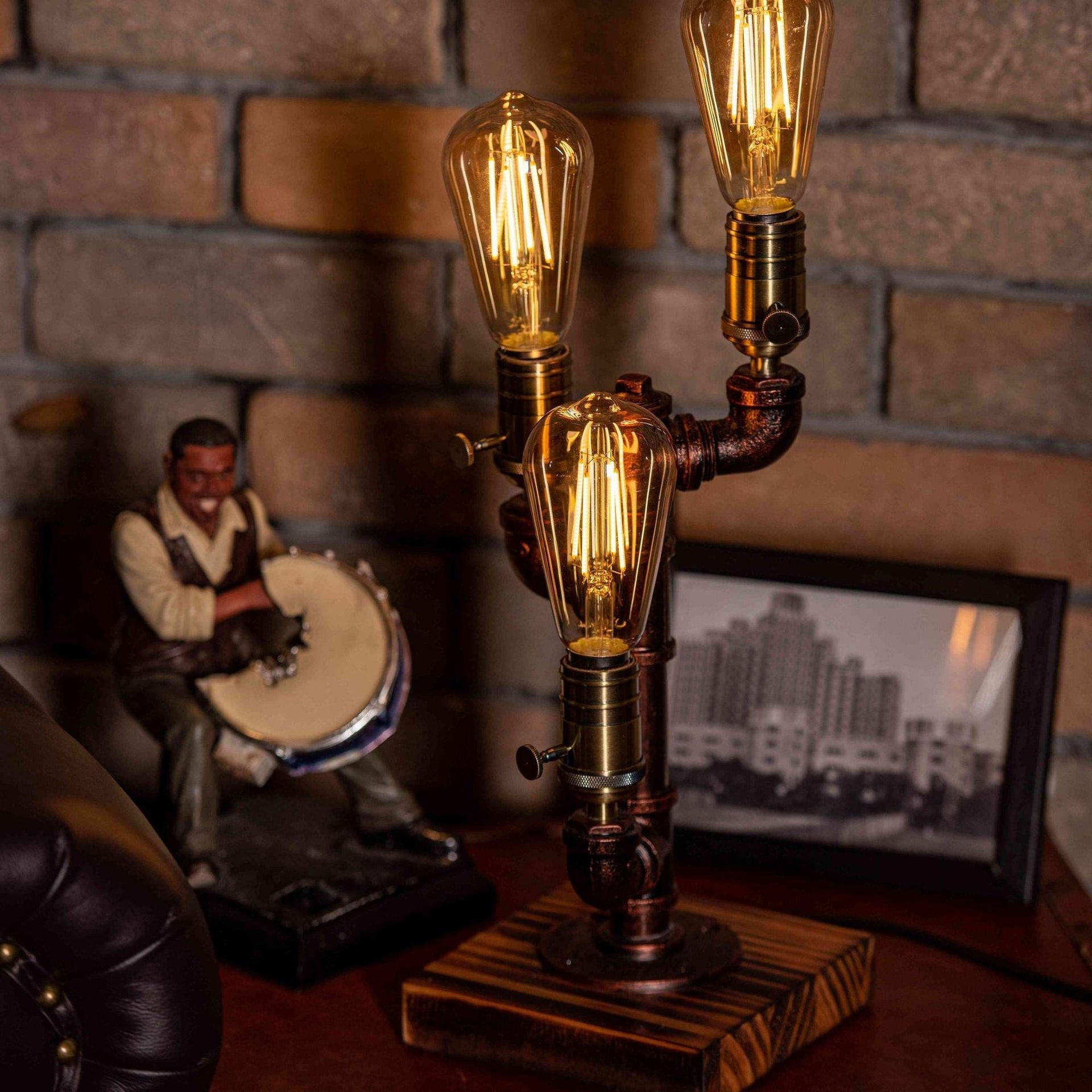 7DAY'S Shadow Steampunk Handmade Vintage Adjustable Pipe Lamp