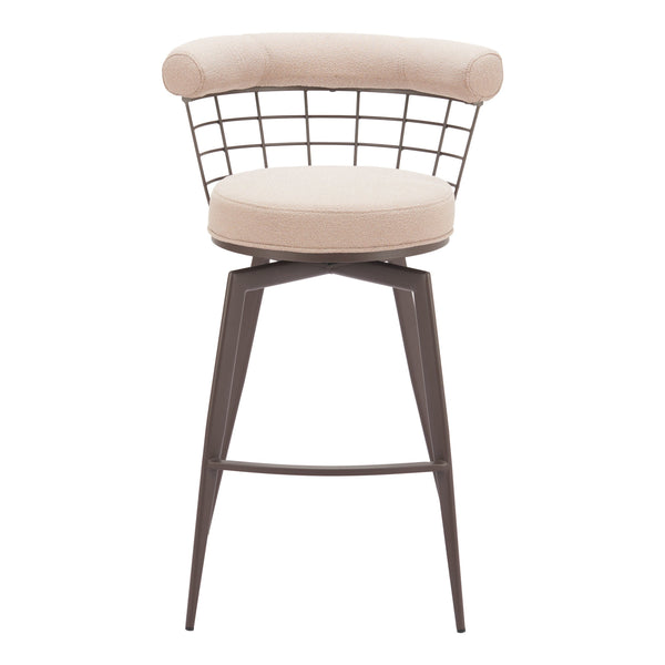 Saku Swivel Barstool Beige & Brown