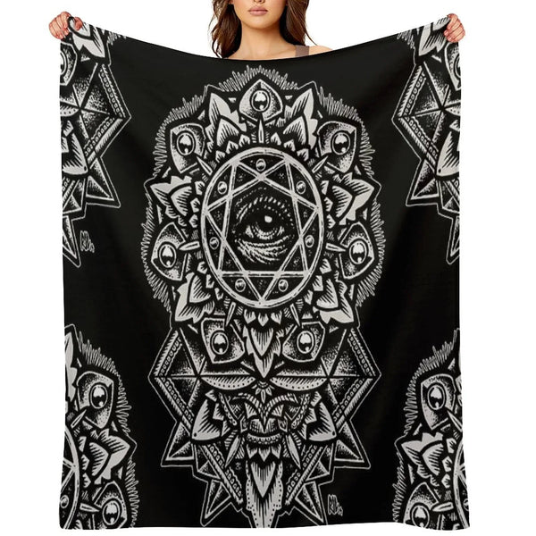 Eye of God Flower Mandala Throw Blanket