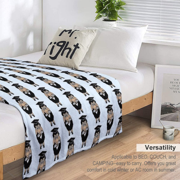 Sheep High School Certificate College Graduation Shrink-resistant Throw Blanket
