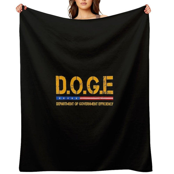 Doge D.O.G.E. Department Of Government Efficiency Throw Blanket