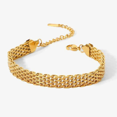Gold Wide Chain Bracelet