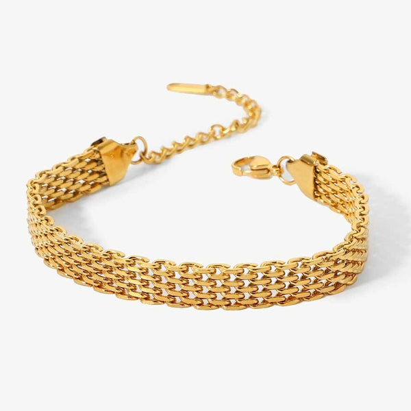 Gold Wide Chain Bracelet