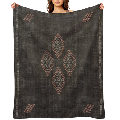 Kilim in Black And Pink Lightweight Throw Blanket