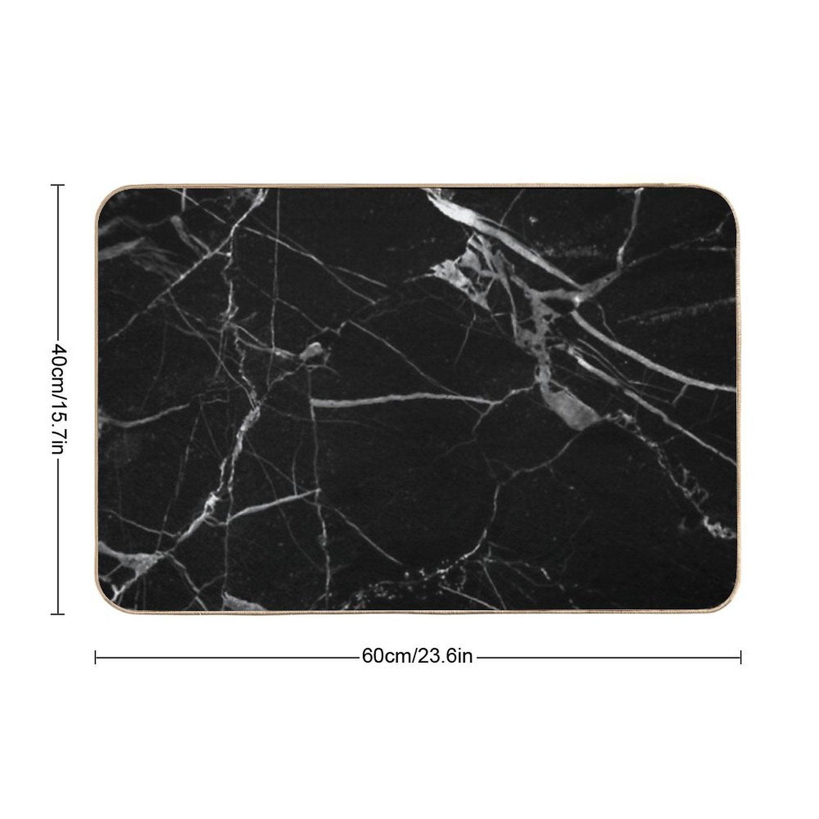 Black And White Marble Bath Mat