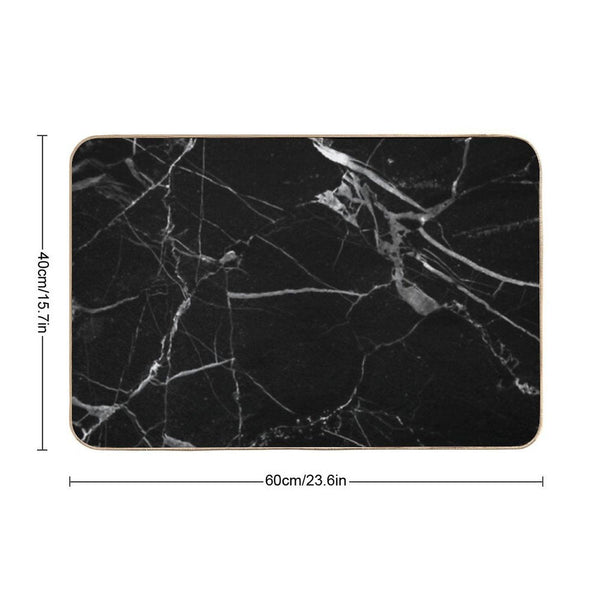Black And White Marble Bath Mat
