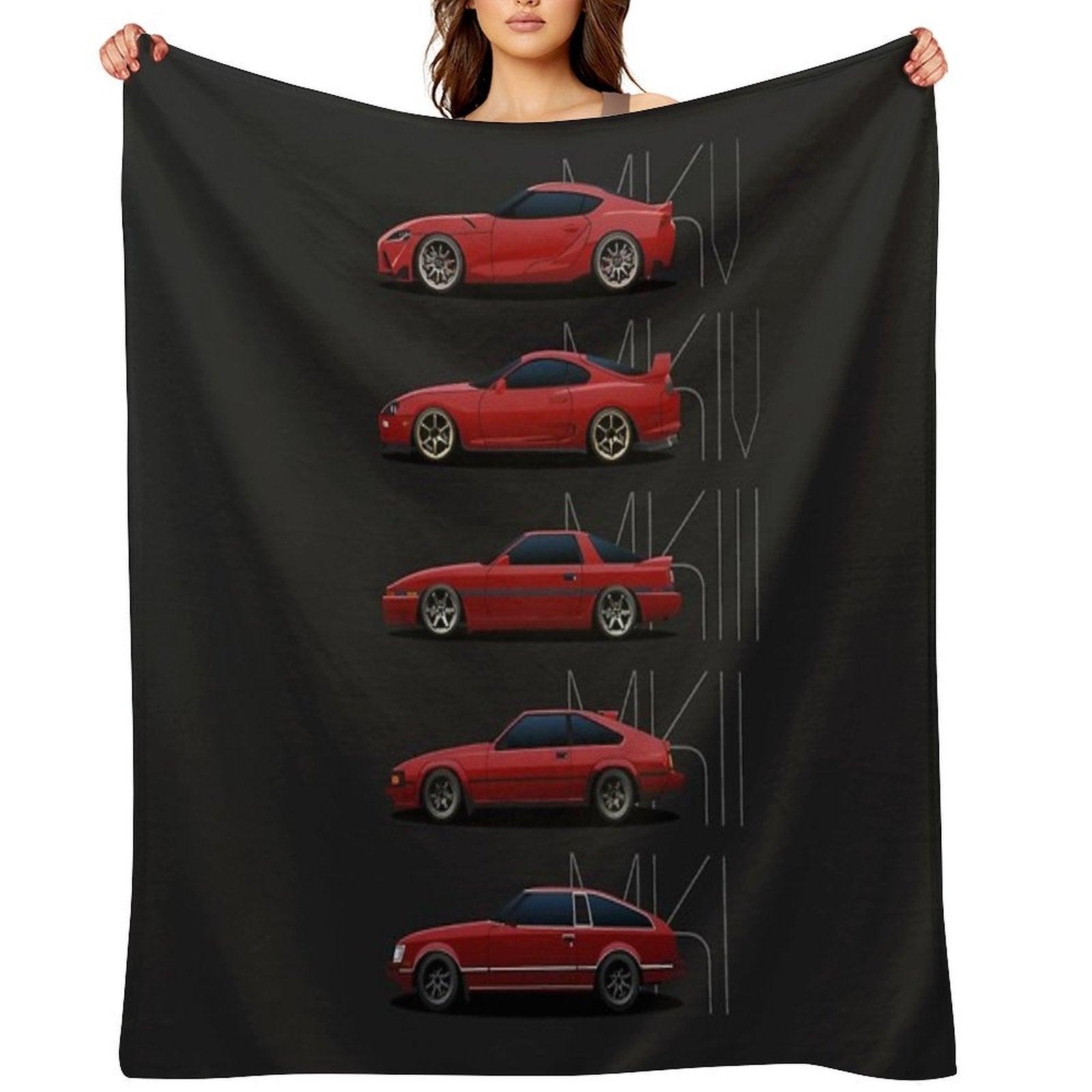 Toyota Supra Generations Throw Blanket