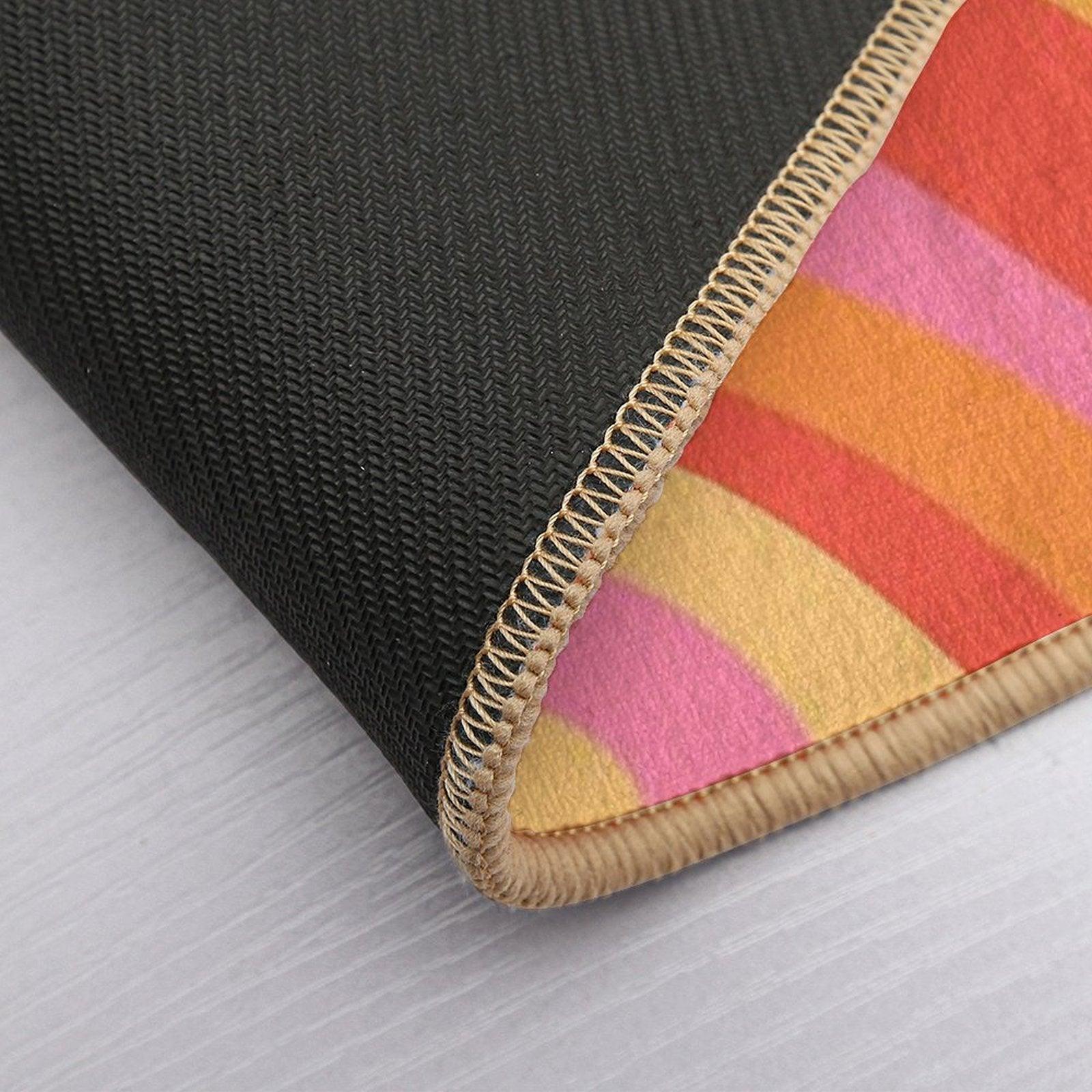 New Groove Retro Swirl Abstract Pattern Pink Orange Yellow  Dirt-Trapping Bath Mat