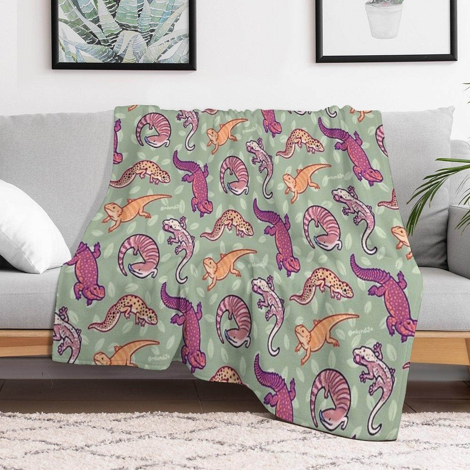 Reptile Rave Throw Blanket