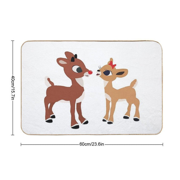 Classic Rudolph And Clarice © GraphicLoveShop Bath Mat