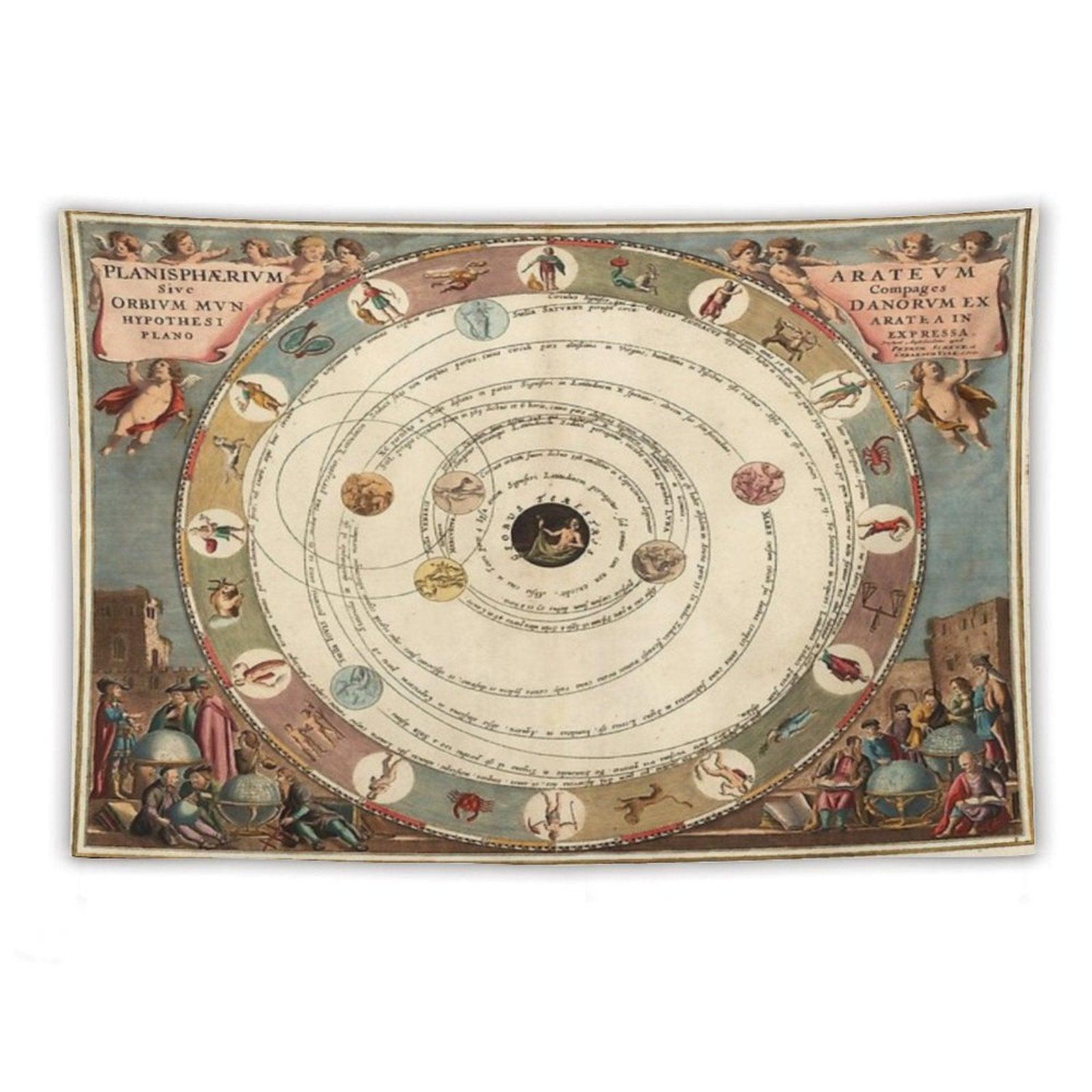 Vintage Zodiac Circle with Horoscope Tapestry