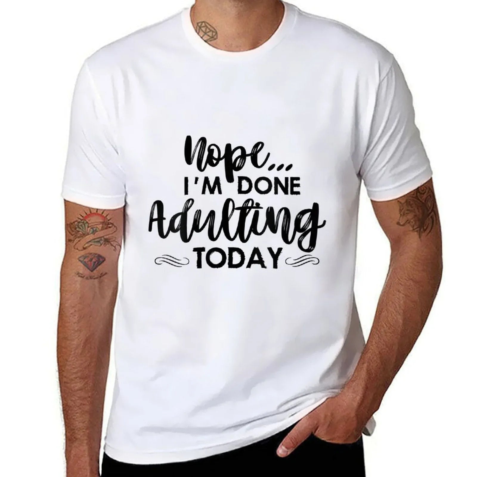 Womens Nope, Im Done Adulting Today! Funny  Vintage-inspired T-Shirt