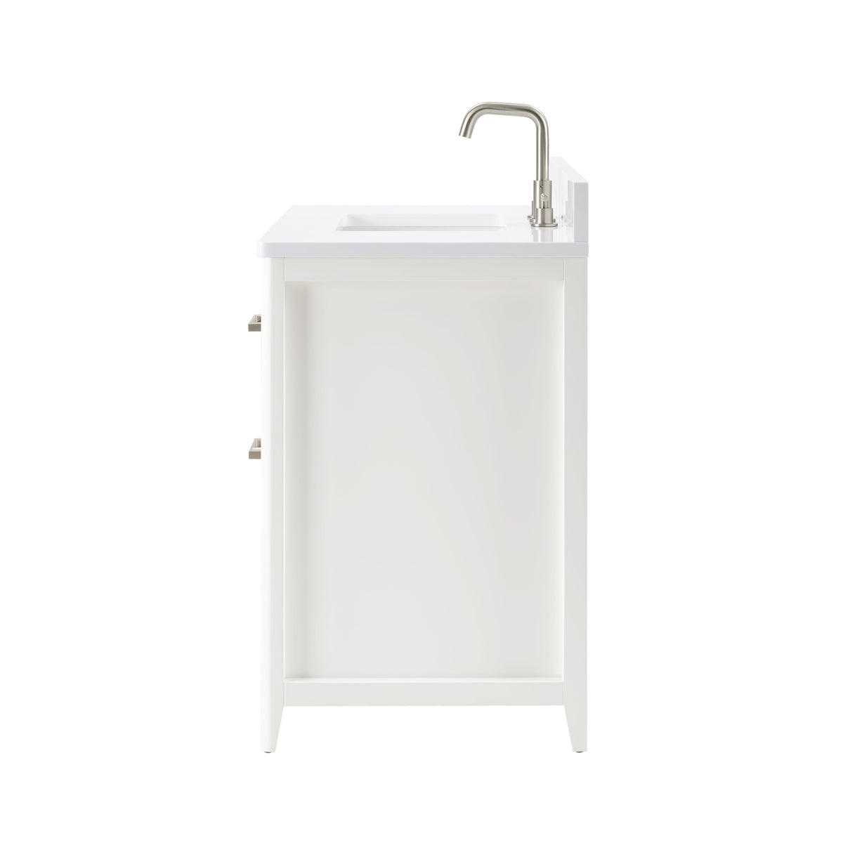 36 Inch Solid Wood Pre-Assembly Bathroom Vanity with US Power - White