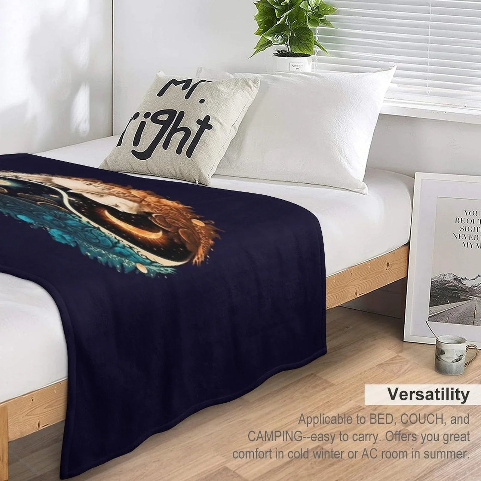 Cat Yin Yang Throw Blanket