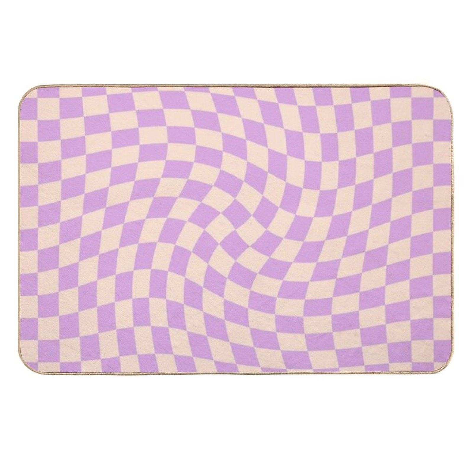Check V - Lilac Twist  Eco-Friendly Bath Mat