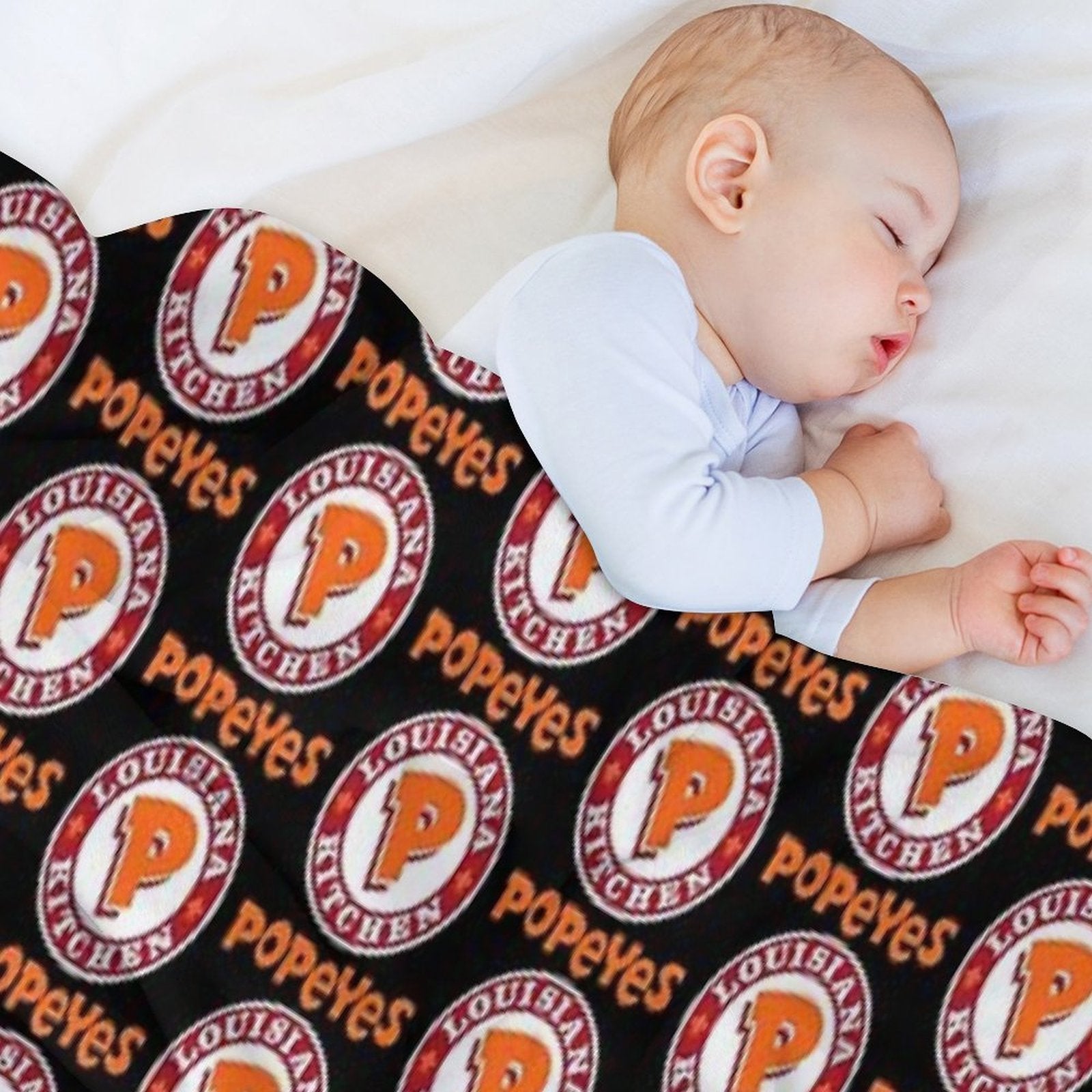 Louisiana Kitchen Popeyes Classic Logos Premium Throw Blanket