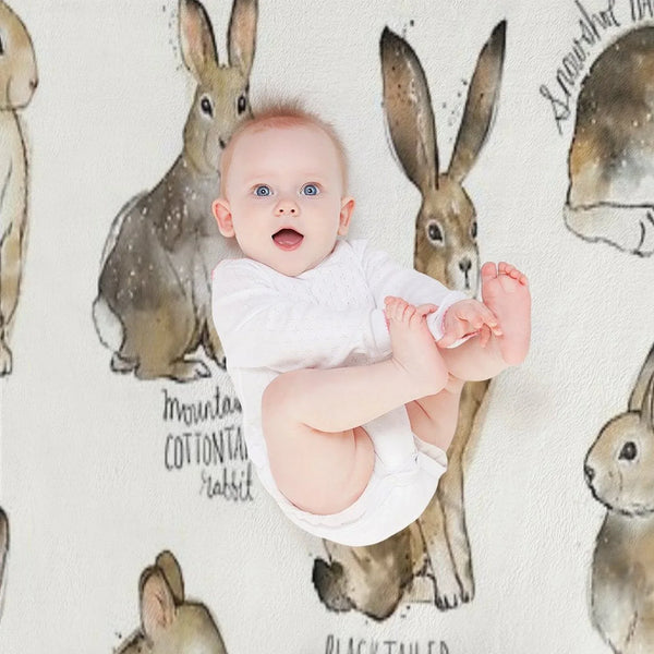 Rabbits & Hares Throw Blanket
