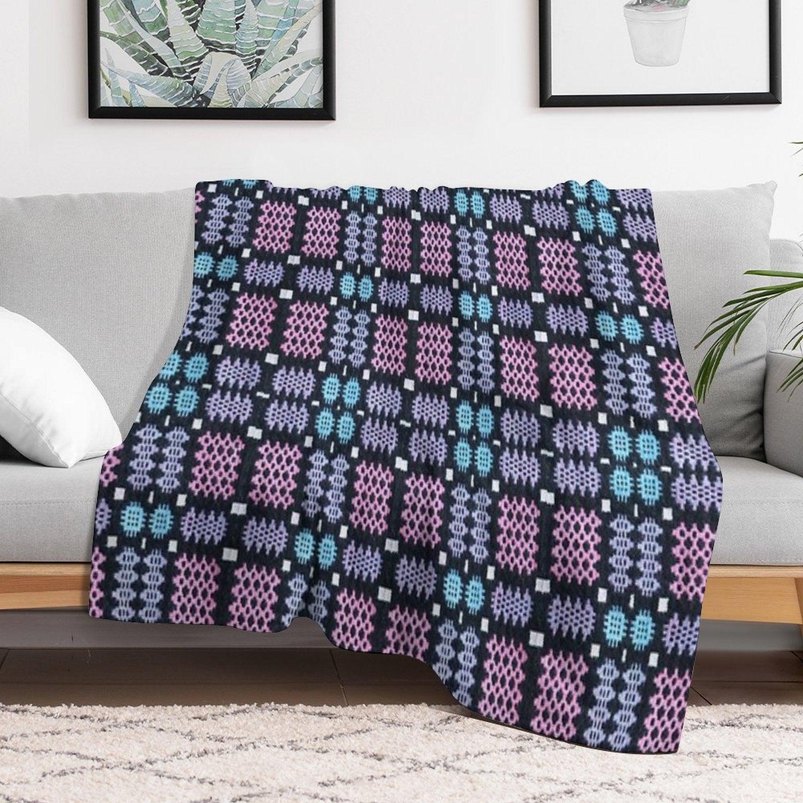 Traditional Woven Welsh Blanket Throw Blanket