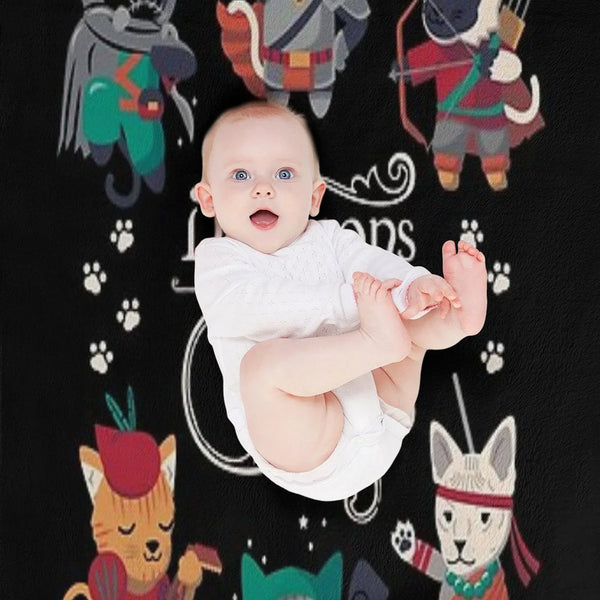 Dungeons And Cats 2.0 Throw Blanket