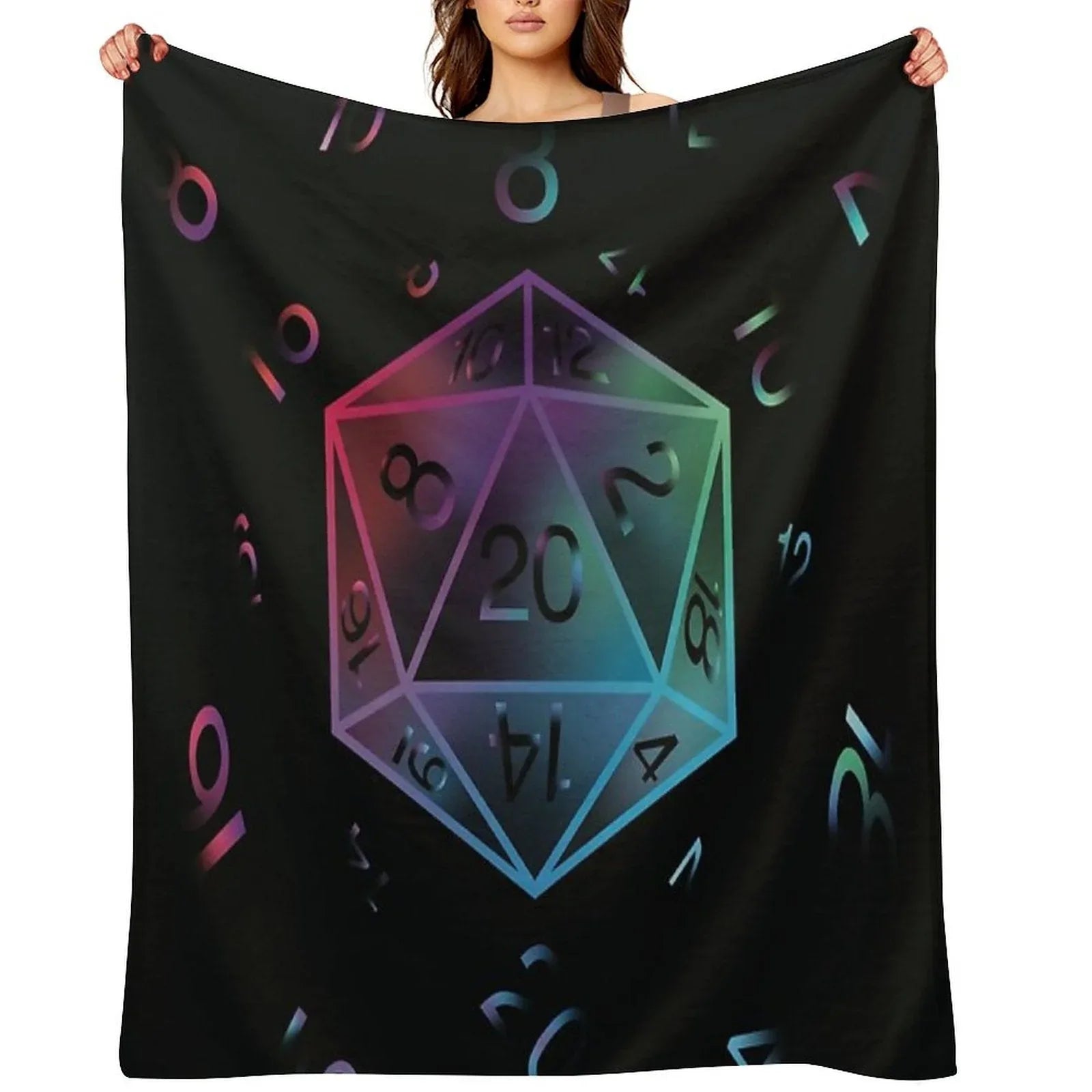 D20 Dungeons And Dragons Dice Throw Blanket