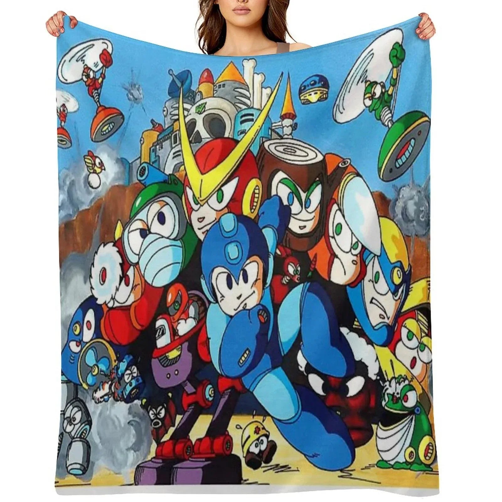 Mega Man 2 Art Throw Blanket
