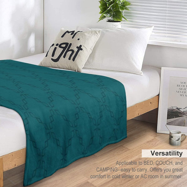 Blue Mixed Green Background Circle Chain All-season Throw Blanket