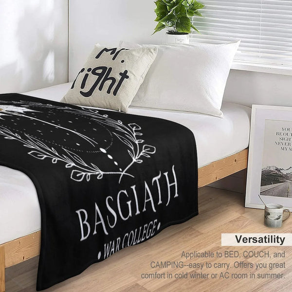 Fourth Wing Basgiath Two Sided Romantasy Dragons Yarros T-Shirt Throw Blanket