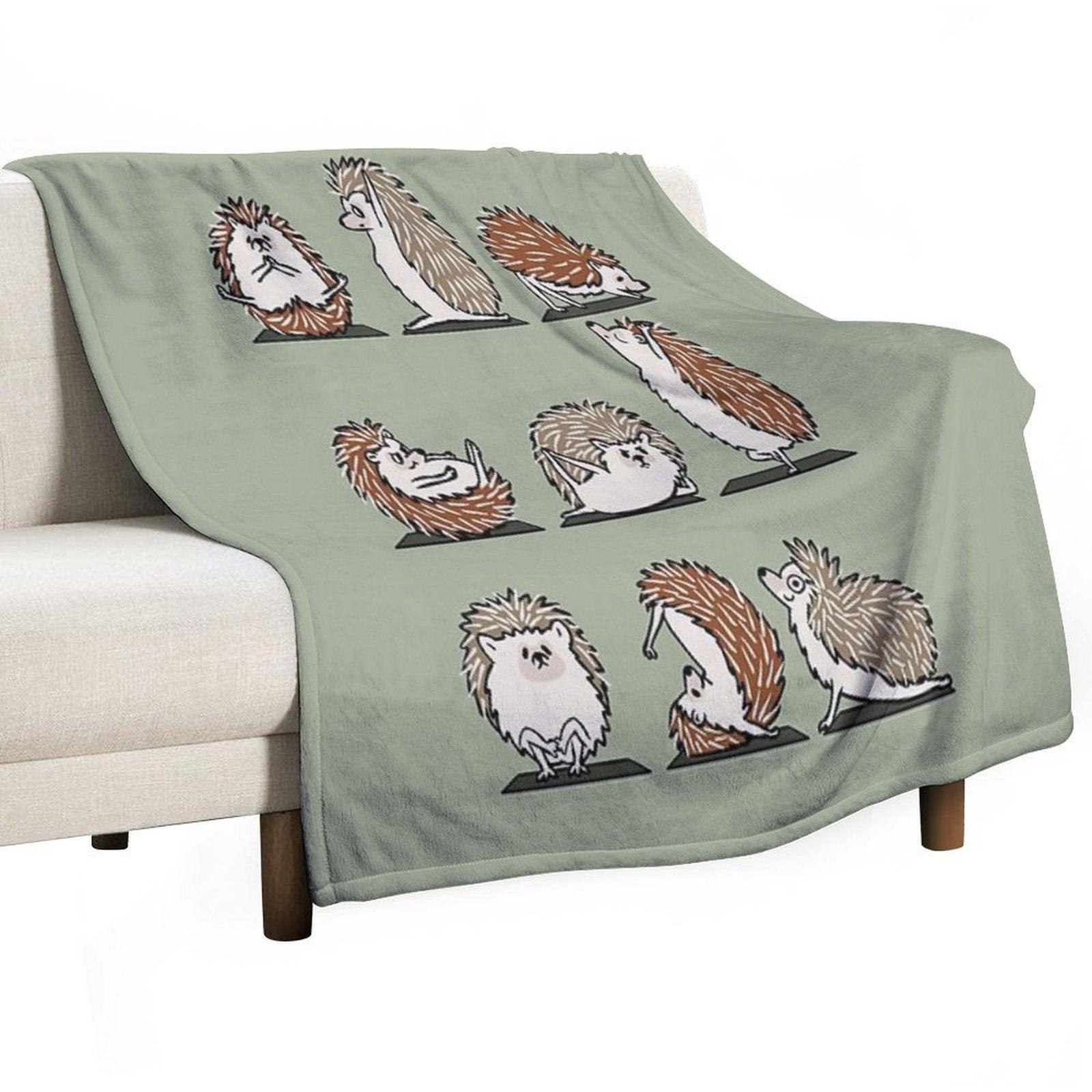 Hedgehog Yoga Throw Blanket