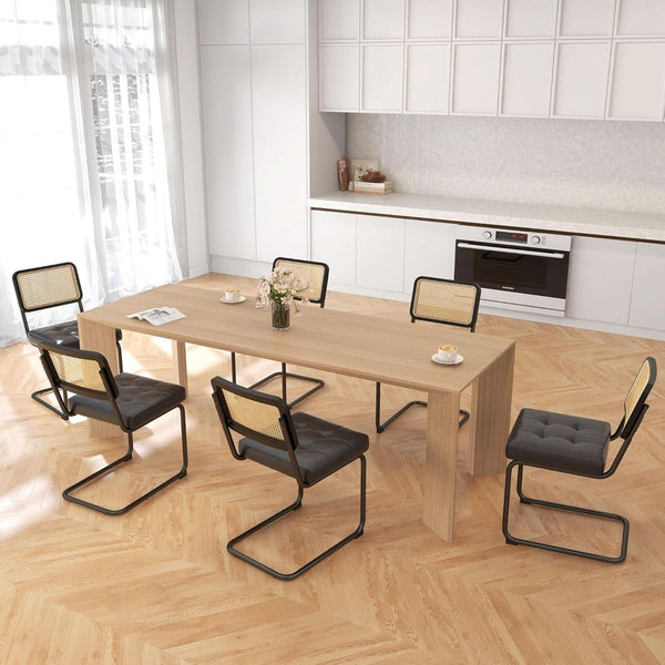 Mid Century Upholstered Cantilever Dining Chairs Black