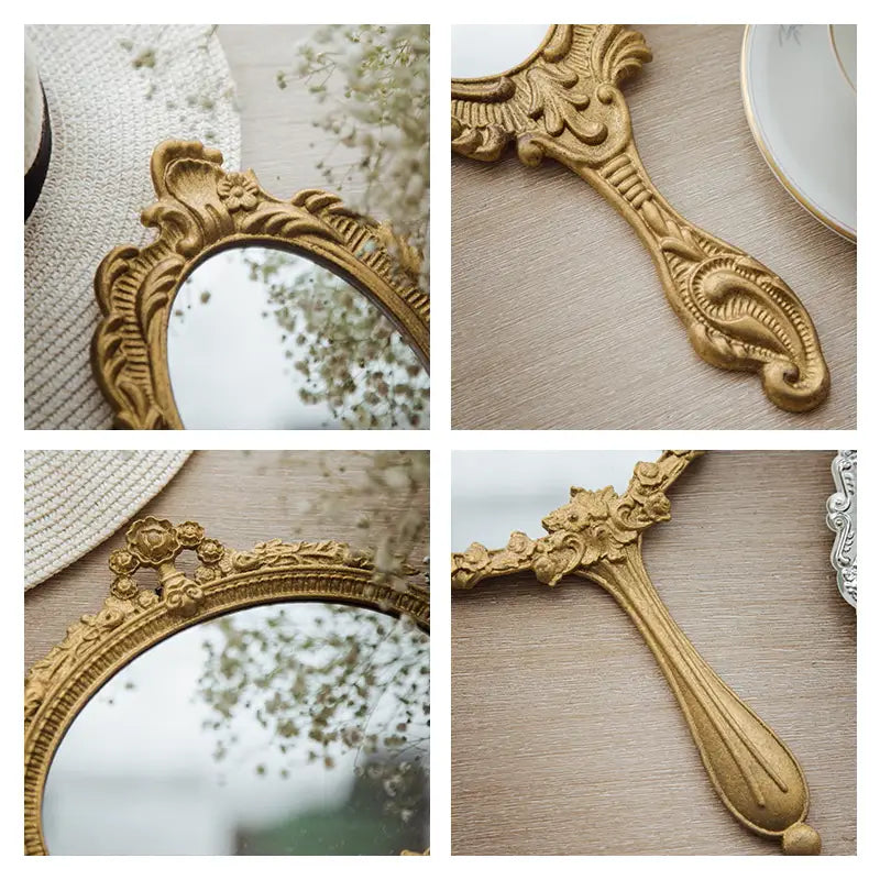 French Vintage Hand-Held Mirror Style A