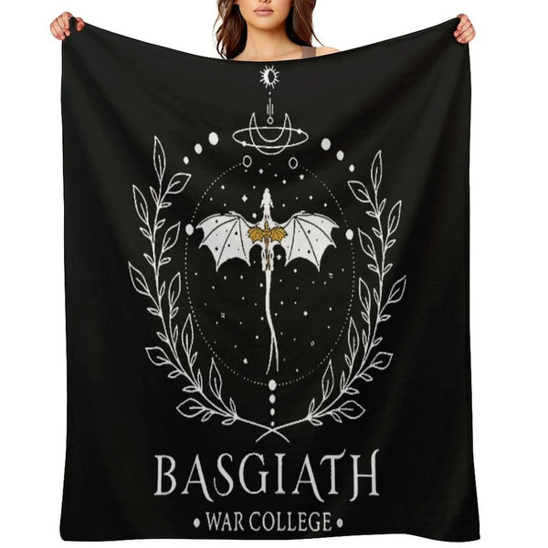 Fourth Wing Basgiath Two Sided Romantasy Dragons Yarros T-Shirt Throw Blanket
