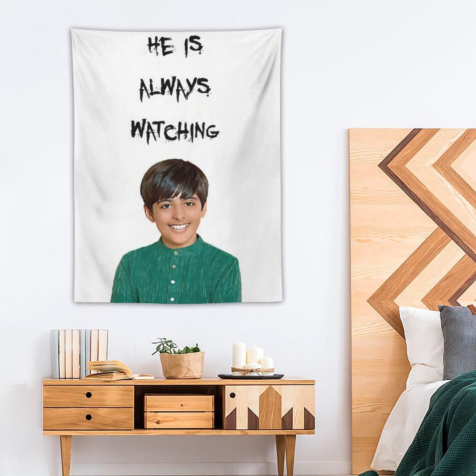 Ravi - He Is Always Watching Vertical Tapestry